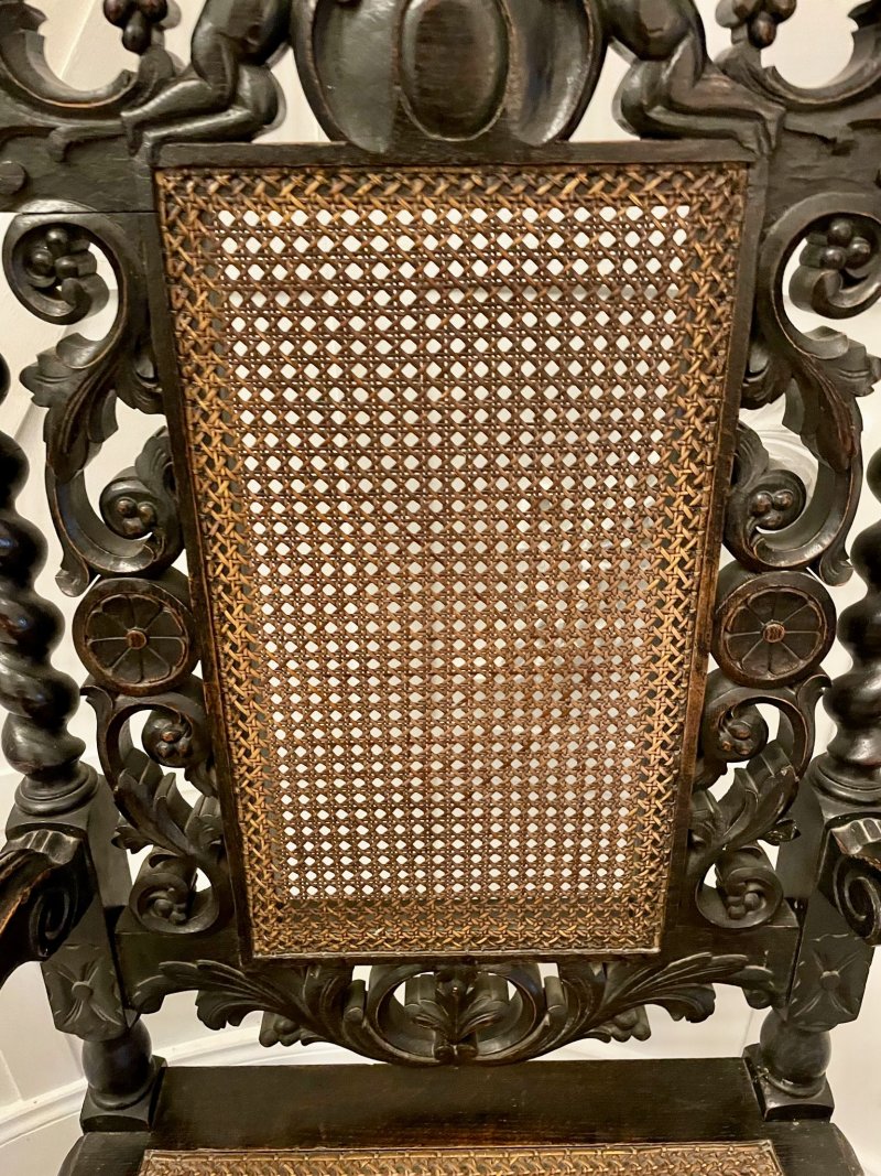 Large Antique Victorian Quality Carved Oak Throne Chair - Image 13